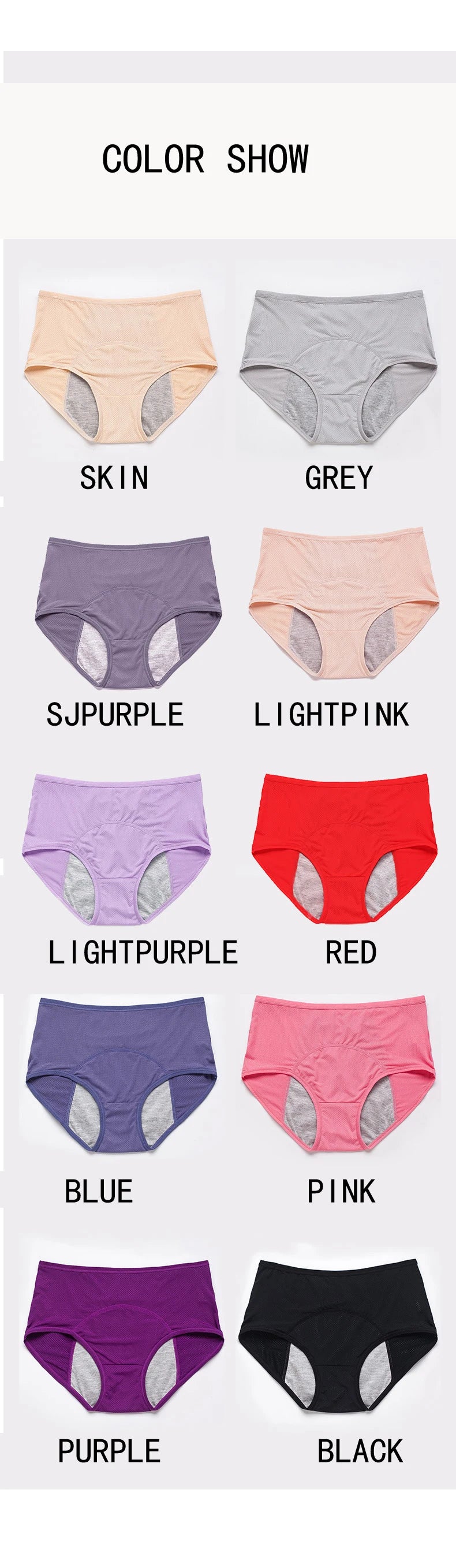 Leak Proof Menstrual Panties Women Underwear Period Cotton Waterproof Briefs Plus Size Female Physiological Breathable Pants
