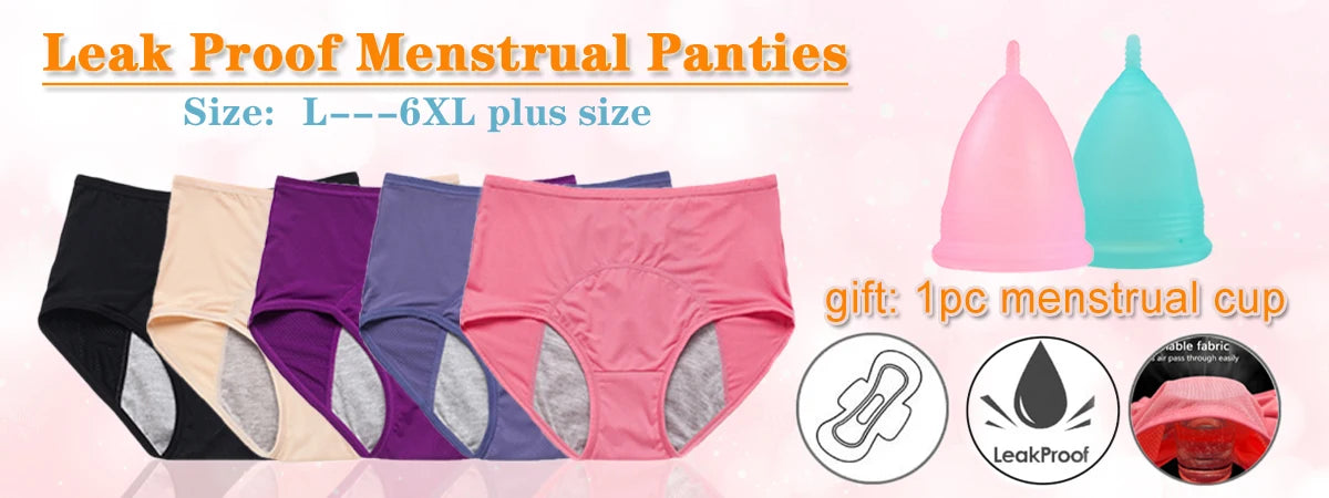 3Pcs Heavy Flow Menstrual Panties 4-Layer Women Period Physiological Underwear EU Size Absorbency Leak Proof Incontinence Brie