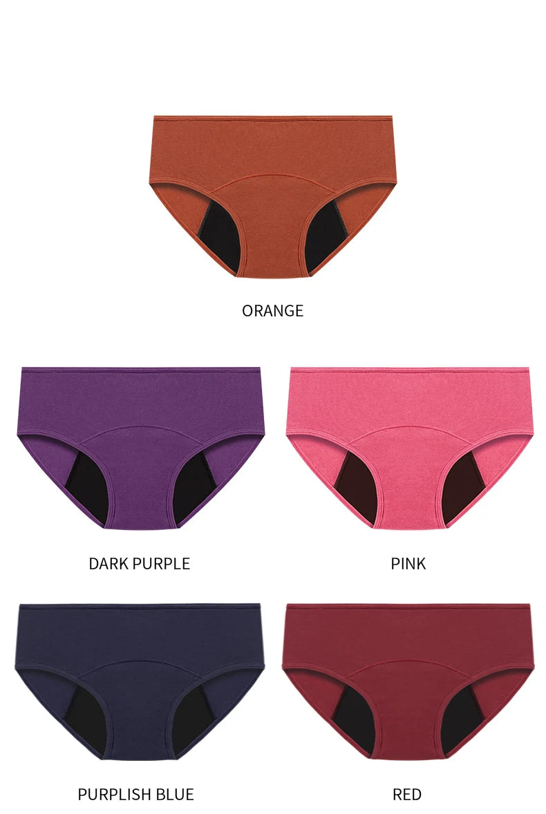 3pcs Women Menstrual Period Underpants Ladies Cotton Postpartum Absorbent Leak Proof Panties European size XS-5XL
