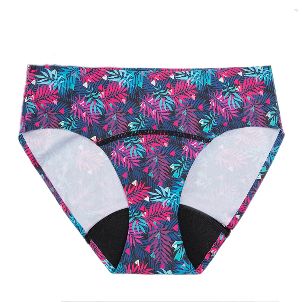 Women's Seamless Ice Silk Underwear Menstrual Period Brief High-Cut Bikinis Menstrual Leak Proof Underwear for Women Bikini