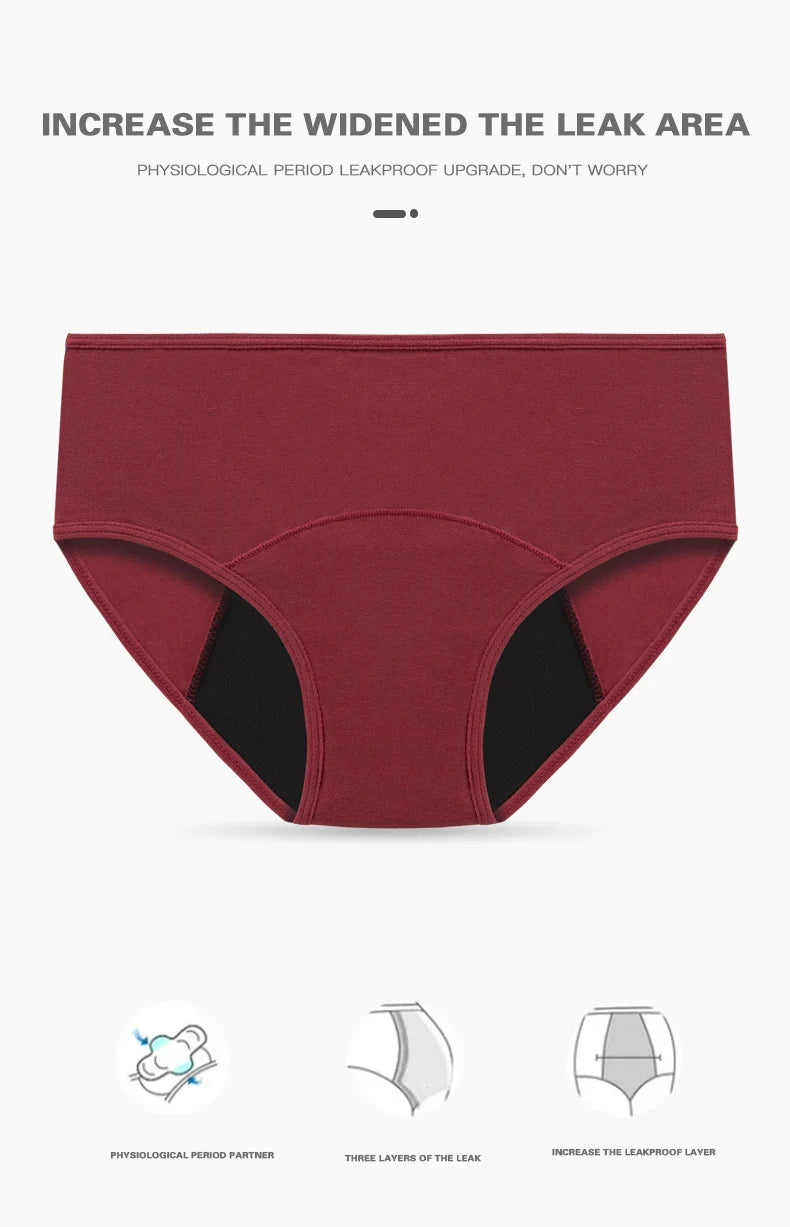 3pcs Women Menstrual Period Underpants Ladies Cotton Postpartum Absorbent Leak Proof Panties European size XS-5XL