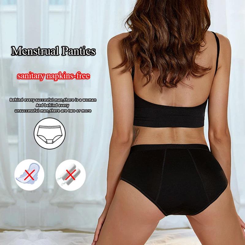 3Pcs Heavy Flow Menstrual Panties 4-Layer Women Period Physiological Underwear EU Size Absorbency Leak Proof Incontinence Brie