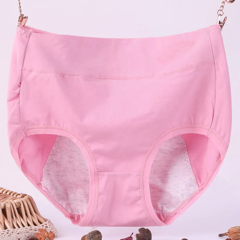 6XL 115kg Plus Size Fat Women Physiological Underwear Menstrual Leak Proof Pure Cotton High Waist Sanitary Lingerie Panties
