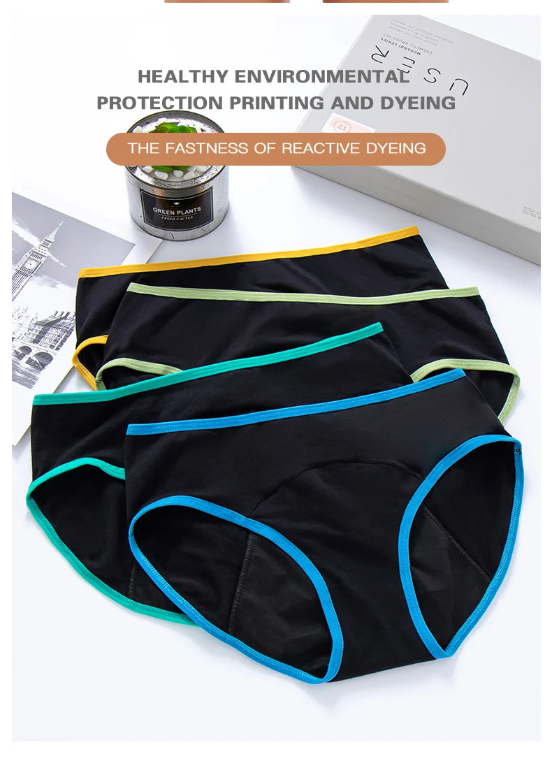 3pcs Women Menstrual Period Underpants Ladies Cotton Postpartum Absorbent Leak Proof Panties European size XS-5XL