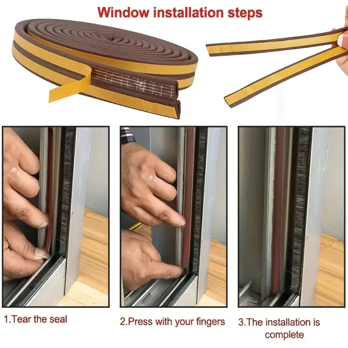 5M/10M Door Window Seal Strip DIEP Self-adhesive Acoustic Foam Sealing Strip Tape Insulation Windproof Rubber Weatherstrip