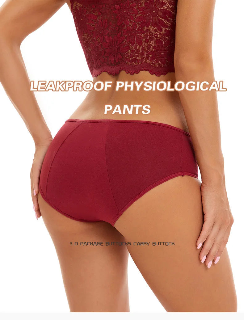 Solid Women Menstrual Panties Leak Proof Briefs Cotton Lingerie Absorbency Comfortable Physiological Underwear Eurocode XS-XXL