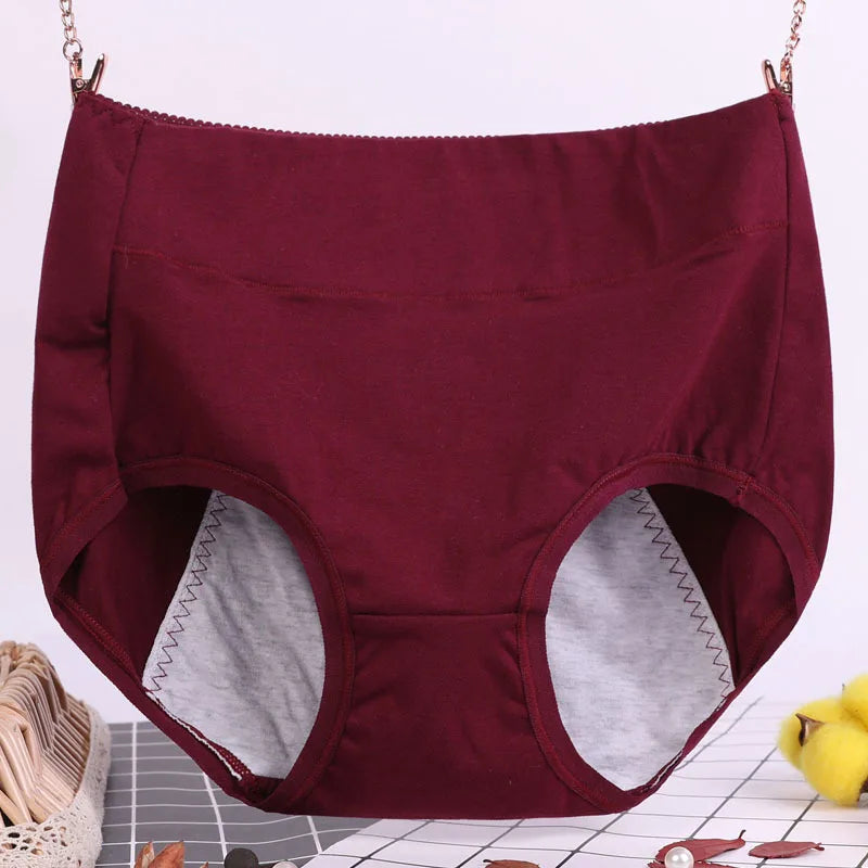 6XL 115kg Plus Size Fat Women Physiological Underwear Menstrual Leak Proof Pure Cotton High Waist Sanitary Lingerie Panties