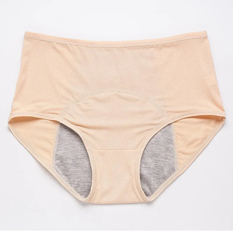 2pcs Women's Physiological Briefs Girl Menstrual Panties Ladies Period Leak Proof Panty Mid Waist Ice Silk Underwear