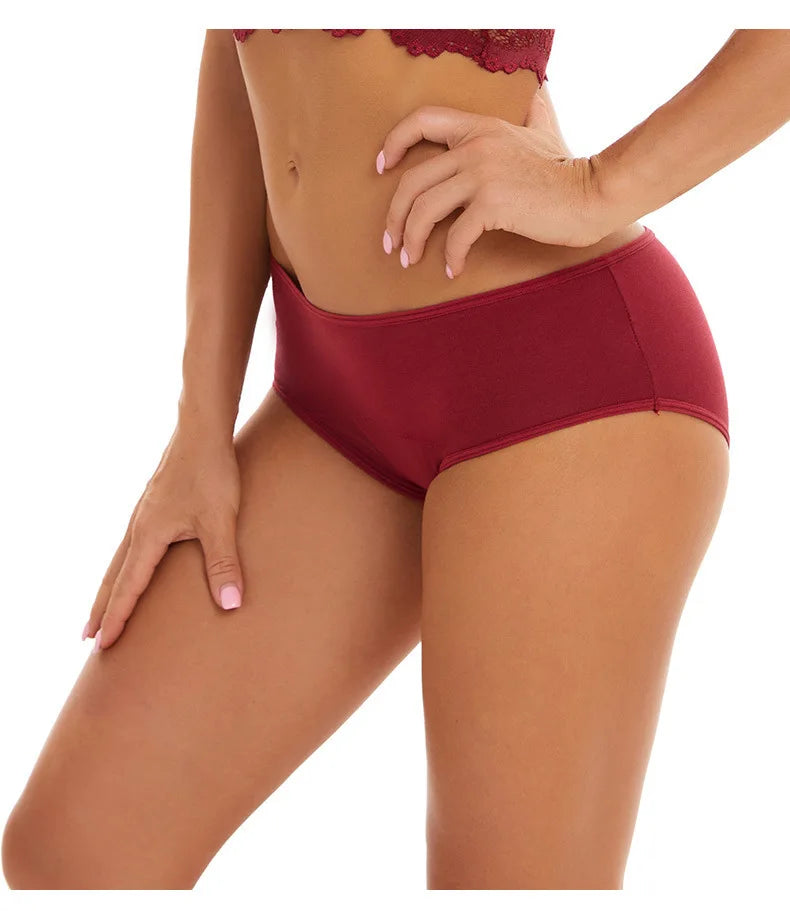 Solid Women Menstrual Panties Leak Proof Briefs Cotton Lingerie Absorbency Comfortable Physiological Underwear Eurocode XS-XXL