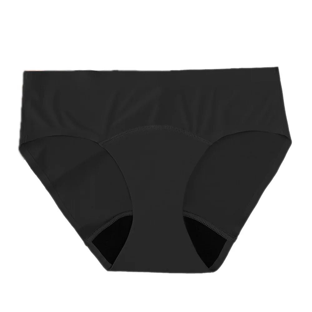 Women's Seamless Ice Silk Underwear Menstrual Period Brief High-Cut Bikinis Menstrual Leak Proof Underwear for Women Bikini