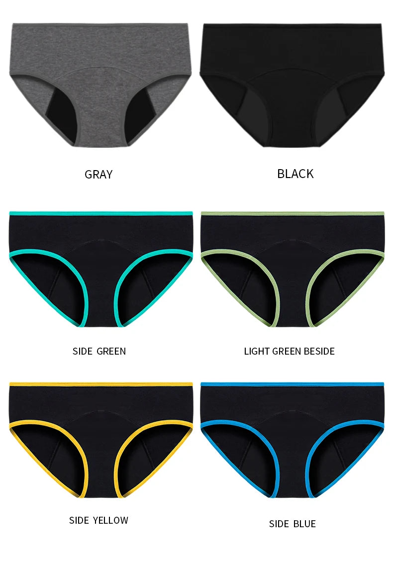 3pcs Women Menstrual Period Underpants Ladies Cotton Postpartum Absorbent Leak Proof Panties European size XS-5XL