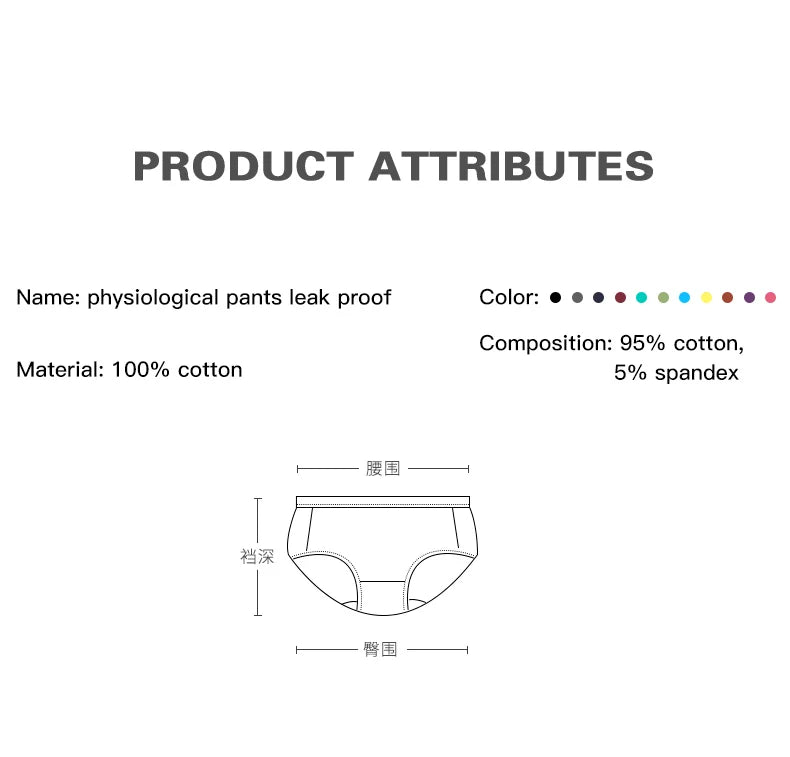 3pcs Women Menstrual Period Underpants Ladies Cotton Postpartum Absorbent Leak Proof Panties European size XS-5XL