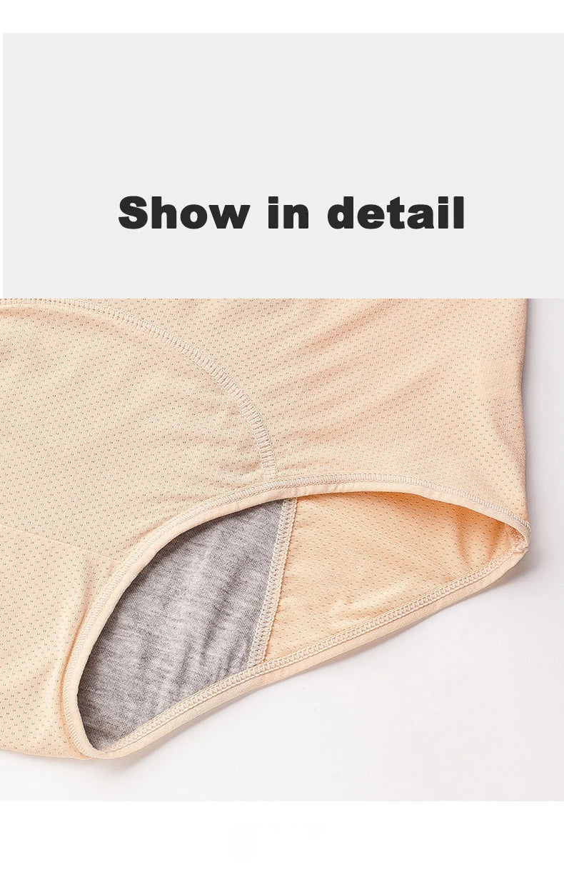 2pcs Women's Physiological Briefs Girl Menstrual Panties Ladies Period Leak Proof Panty Mid Waist Ice Silk Underwear