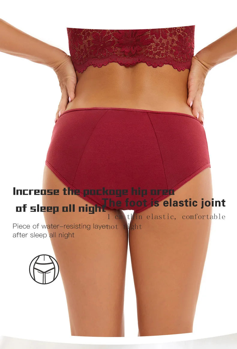 Solid Women Menstrual Panties Leak Proof Briefs Cotton Lingerie Absorbency Comfortable Physiological Underwear Eurocode XS-XXL