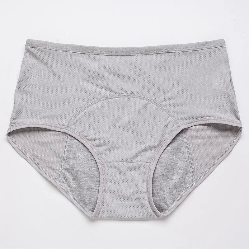 2pcs Women's Physiological Briefs Girl Menstrual Panties Ladies Period Leak Proof Panty Mid Waist Ice Silk Underwear