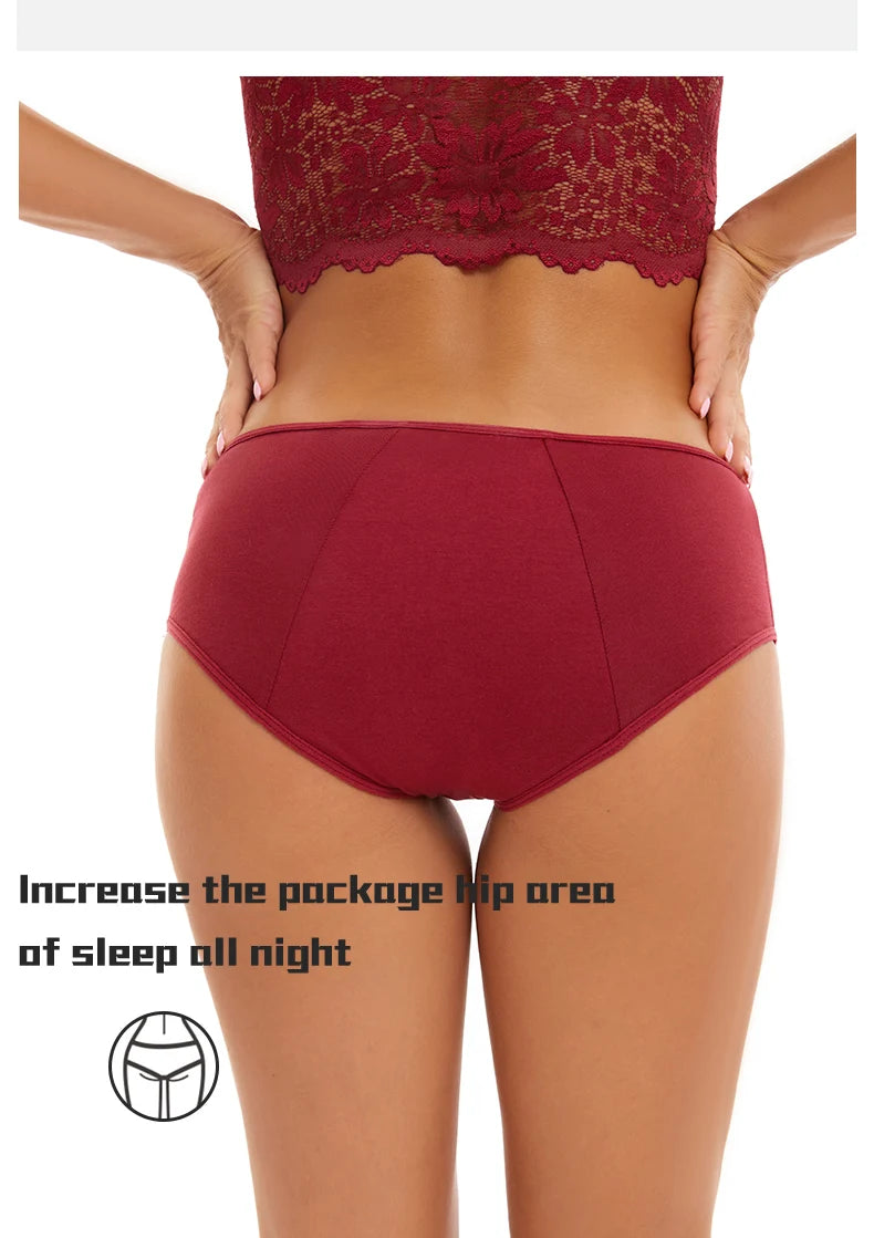 3pcs Women Menstrual Period Underpants Ladies Cotton Postpartum Absorbent Leak Proof Panties European size XS-5XL