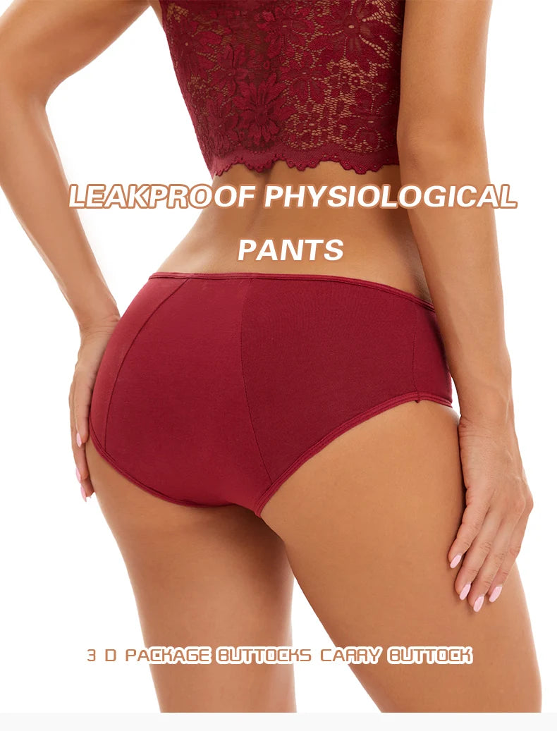 3pcs Women Menstrual Period Underpants Ladies Cotton Postpartum Absorbent Leak Proof Panties European size XS-5XL