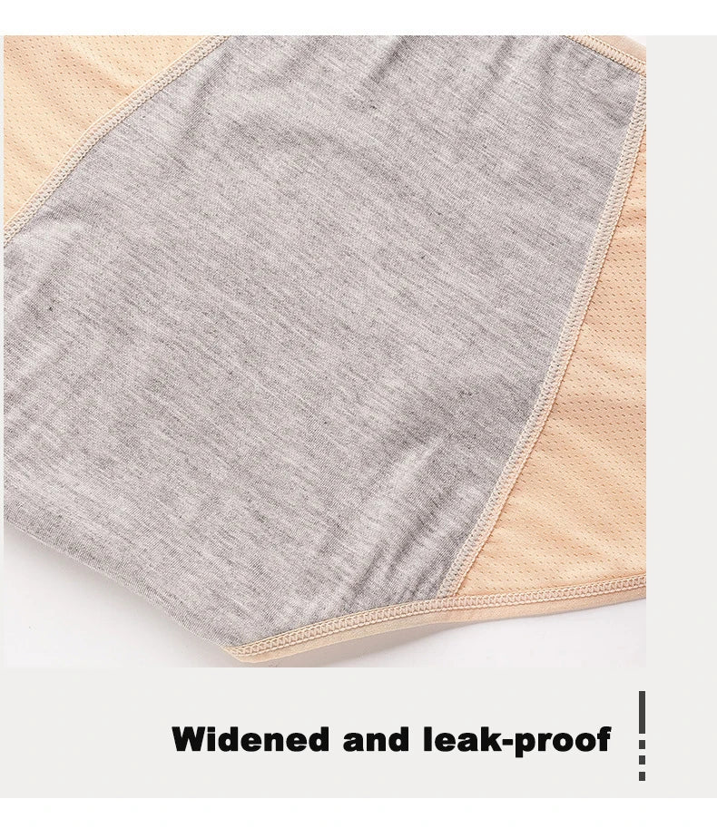2pcs Women's Physiological Briefs Girl Menstrual Panties Ladies Period Leak Proof Panty Mid Waist Ice Silk Underwear