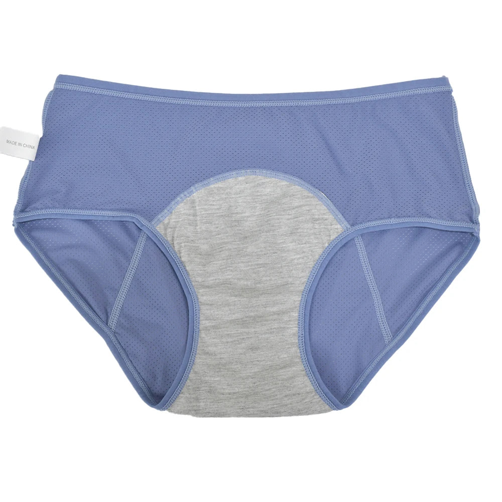 1pc Women's Leak Proof Menstrual Panties – Mid Waist Ice Silk Plus Size Waterproof Period Underwear Sexy Physiological Briefs