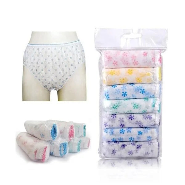 7PCS/set Women Disposable Cotton Underwear Travelling Postpartum Panties Menstrual Period Underpants Underwear Pregnancy Panties