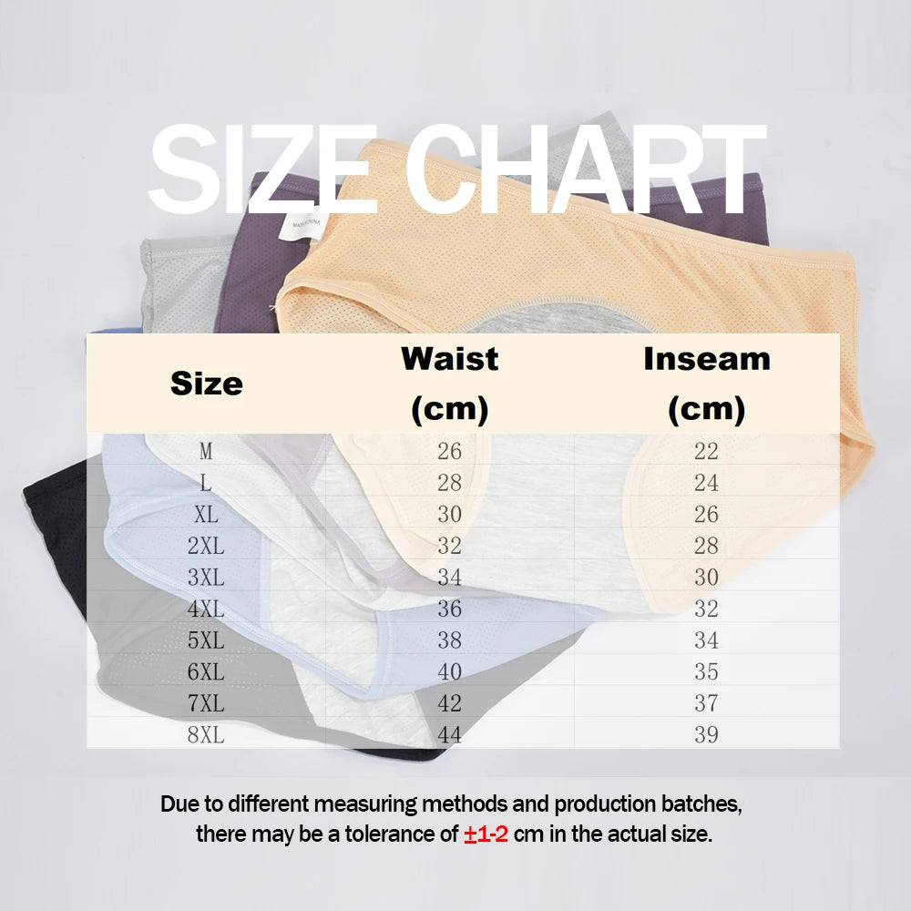 1pc Women's Leak Proof Menstrual Panties – Mid Waist Ice Silk Plus Size Waterproof Period Underwear Sexy Physiological Briefs