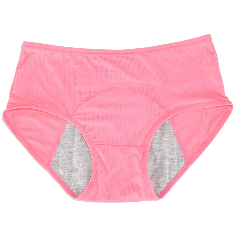 1pc Women's Leak Proof Menstrual Panties – Mid Waist Ice Silk Plus Size Waterproof Period Underwear Sexy Physiological Briefs